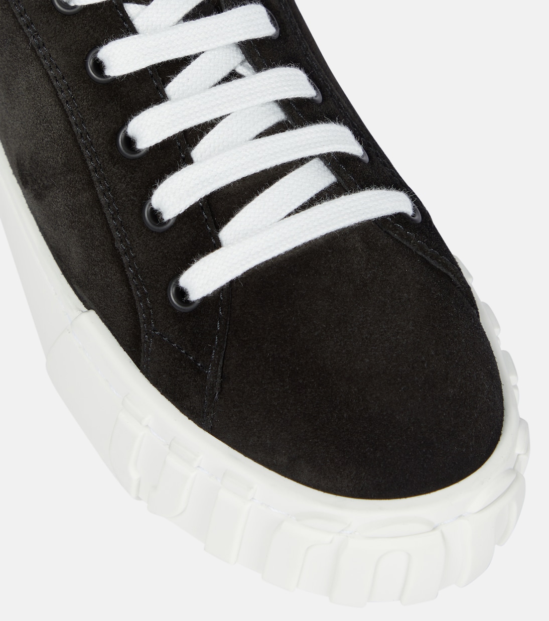 Sneakers Macro aus Veloursleder mit Shearling | Miu Miu