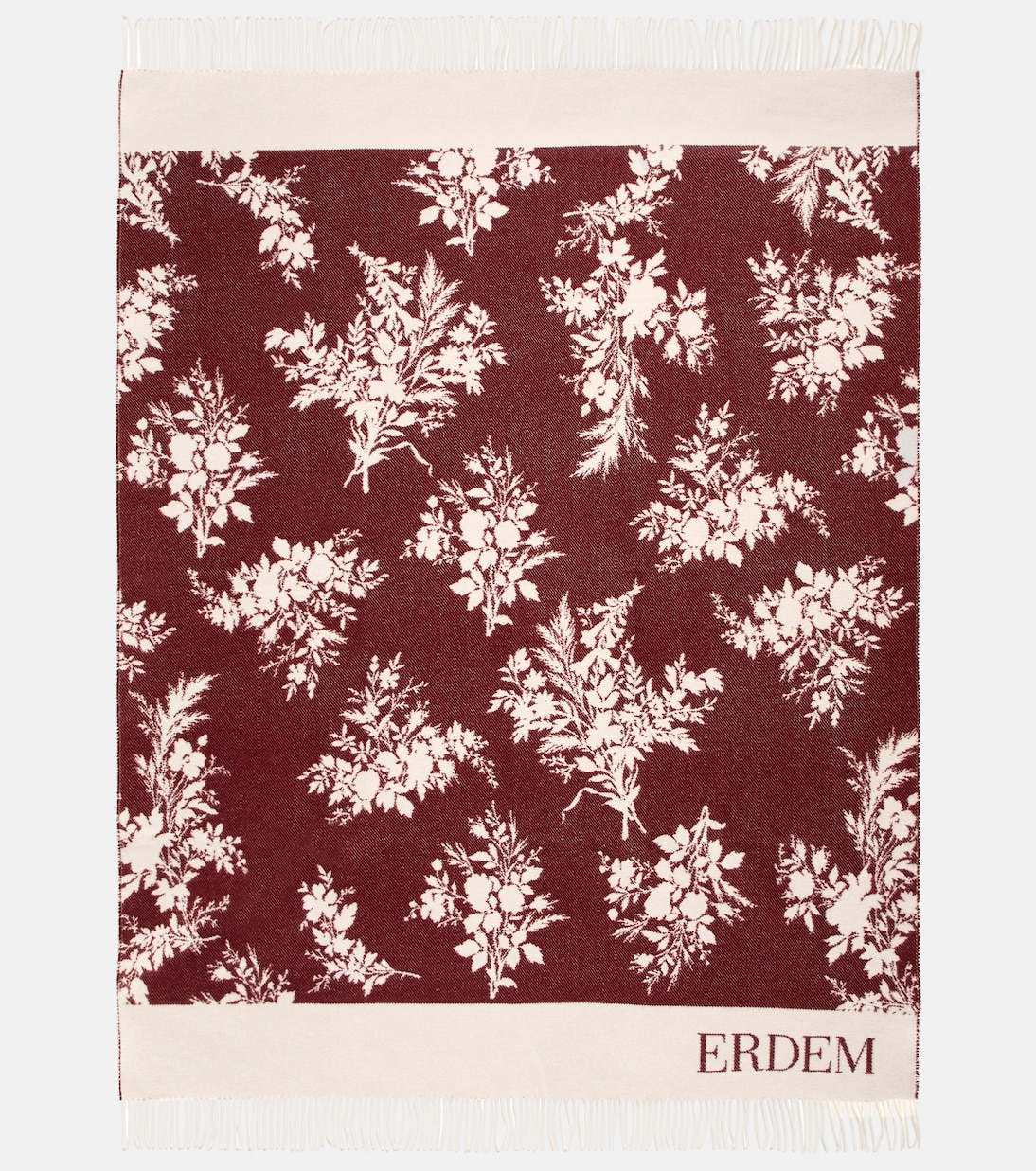 Floral jacquard wool-blend blanket | Erdem