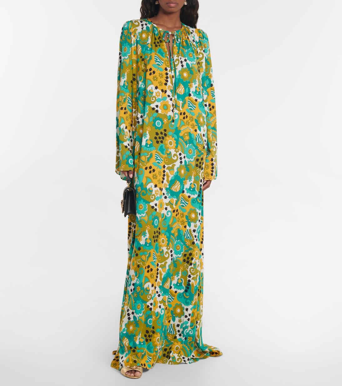 Printed silk-blend kaftan dress | Dolce&Gabbana