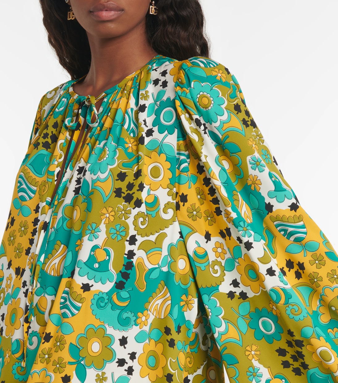 Printed silk-blend kaftan dress | Dolce&Gabbana