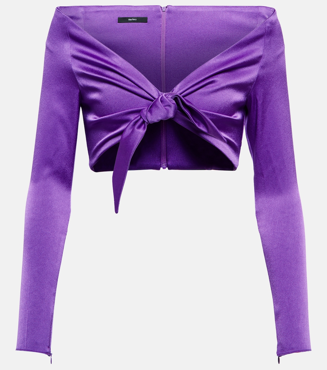 Ford off-shoulder satin crop top | Alex Perry