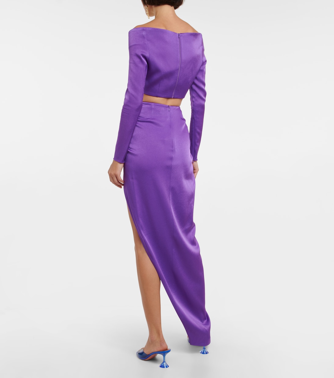 Ford off-shoulder satin crop top | Alex Perry