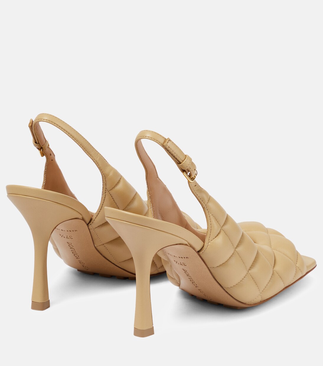 Padded leather slingback sandals in brown Bottega Veneta Mytheresa