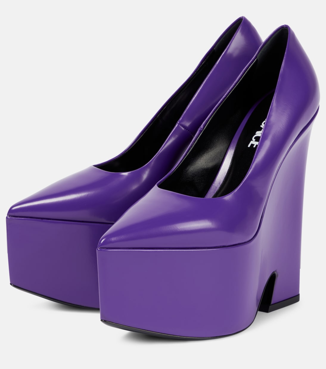 Tempest leather platform pumps | Versace