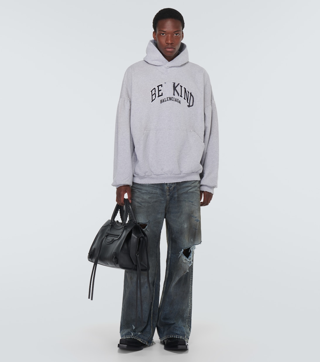 Distressed wide-leg jeans in blue - Balenciaga | Mytheresa
