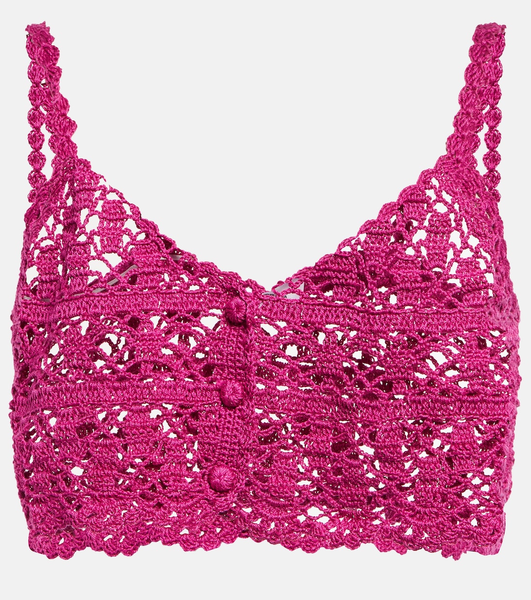 Top raccourci Bianca en crochet de coton | Anna Kosturova