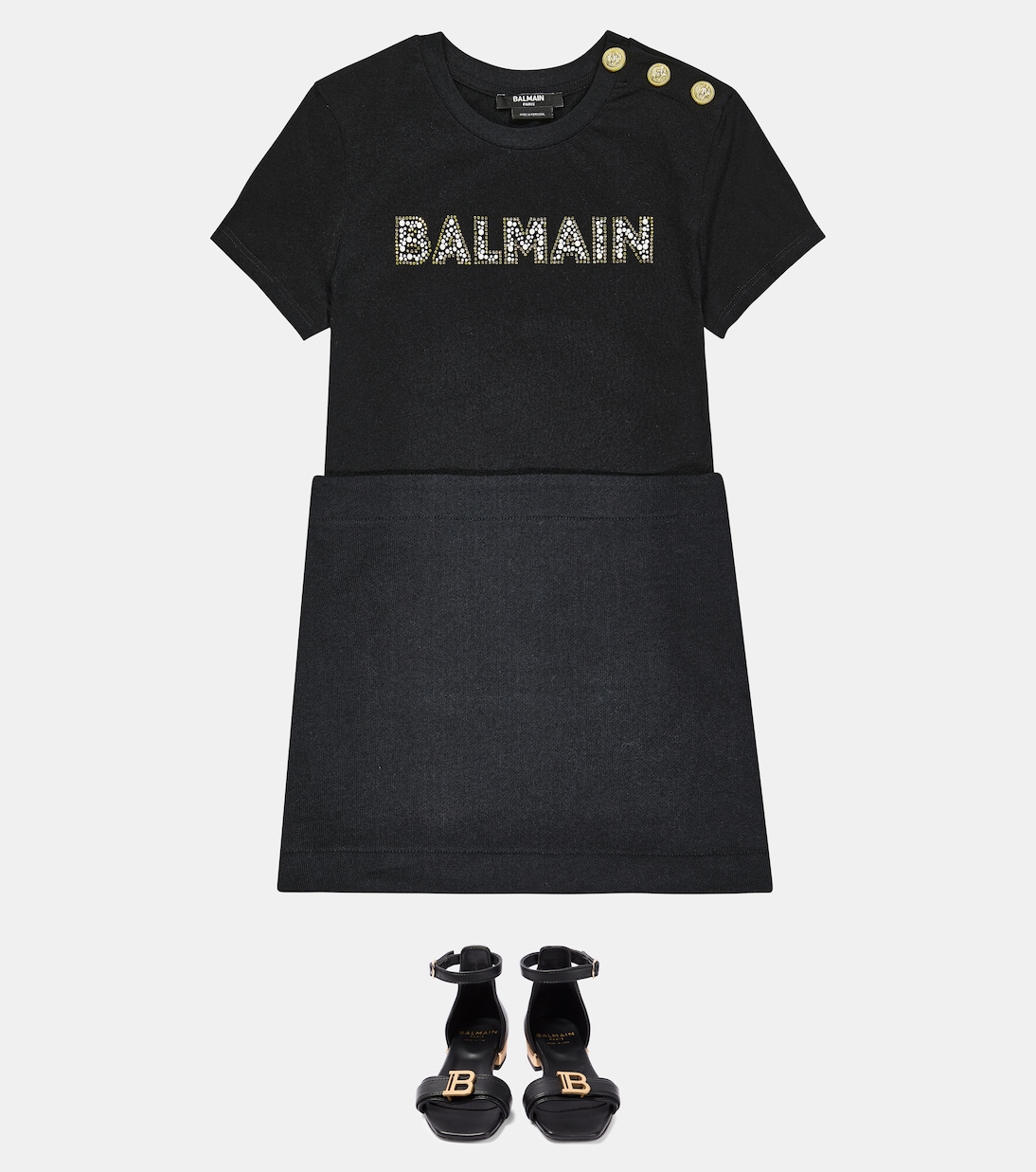 Kleid aus Baumwoll-Jersey | Balmain Kids