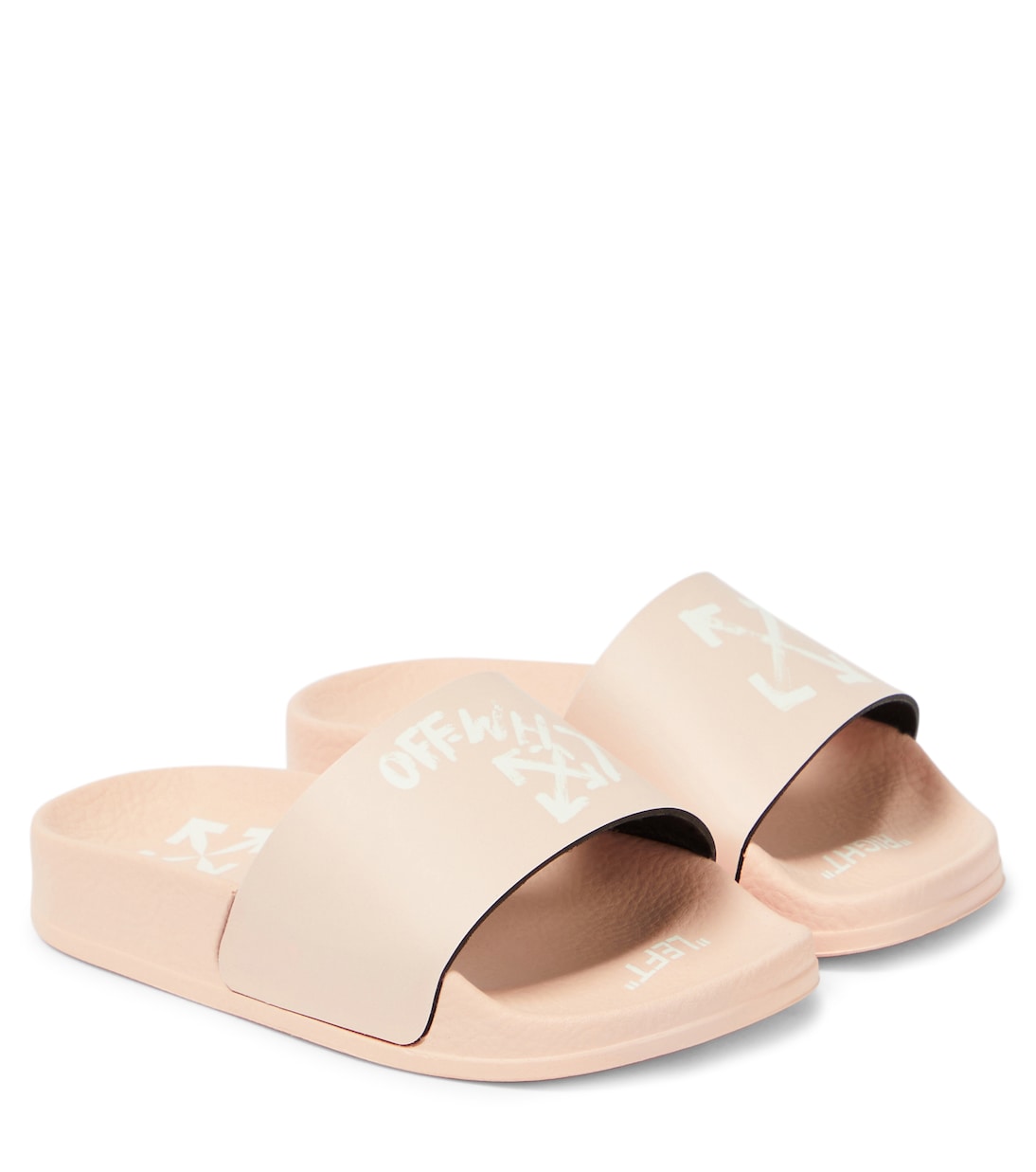 Logo faux-leather slides | Off-White Kids