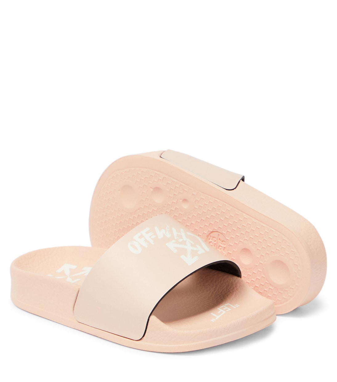 Logo faux-leather slides | Off-White Kids