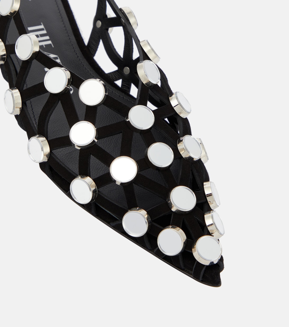 Grid embellished suede ballet flats | The Attico