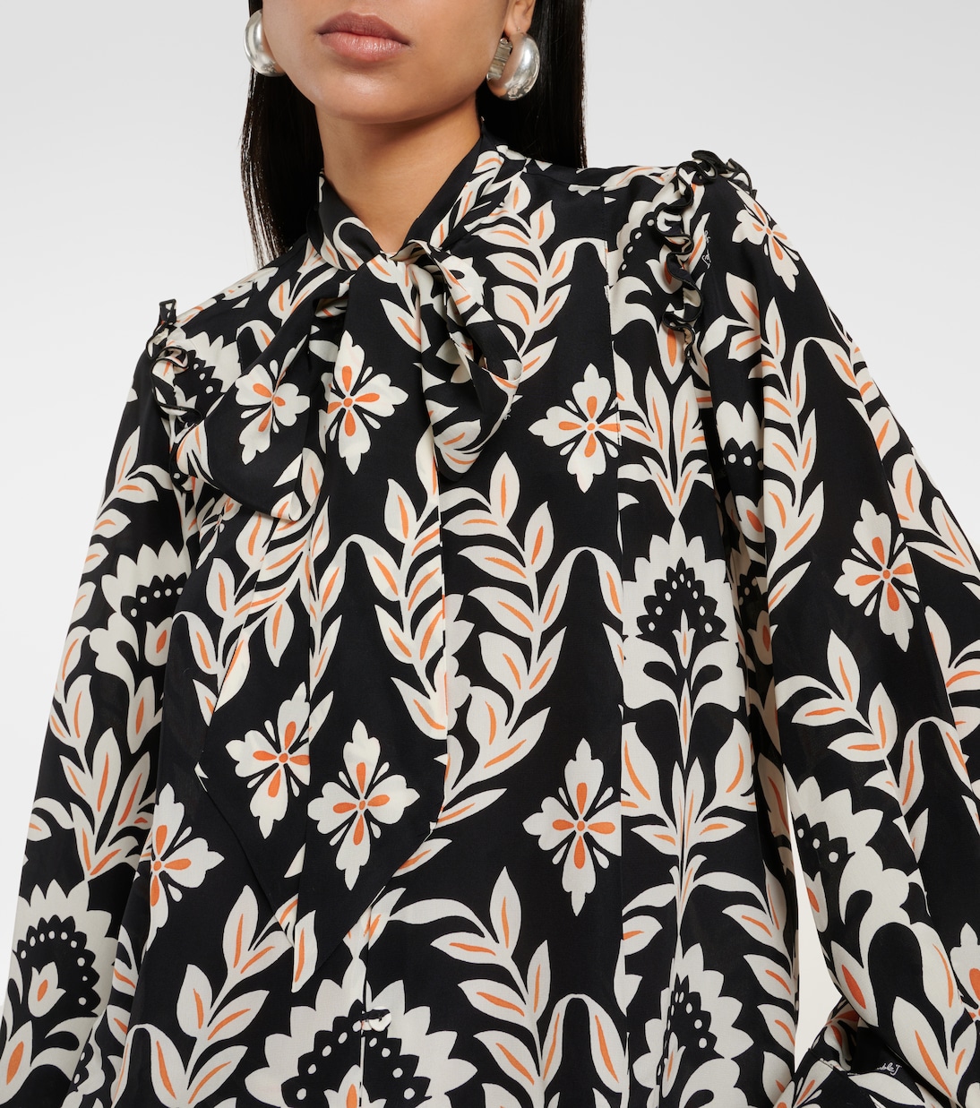 Blouse Ascot imprimée en crêpe de soie | La DoubleJ