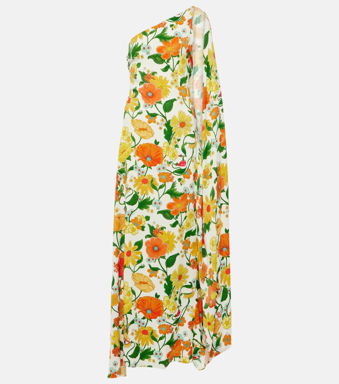 Caped one-shoulder cady gown | Stella McCartney