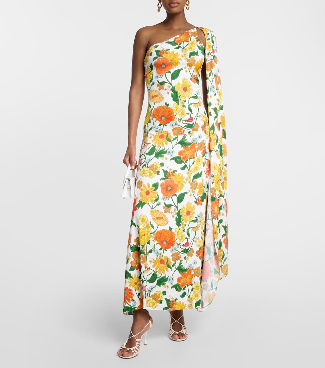 Caped one-shoulder cady gown | Stella McCartney