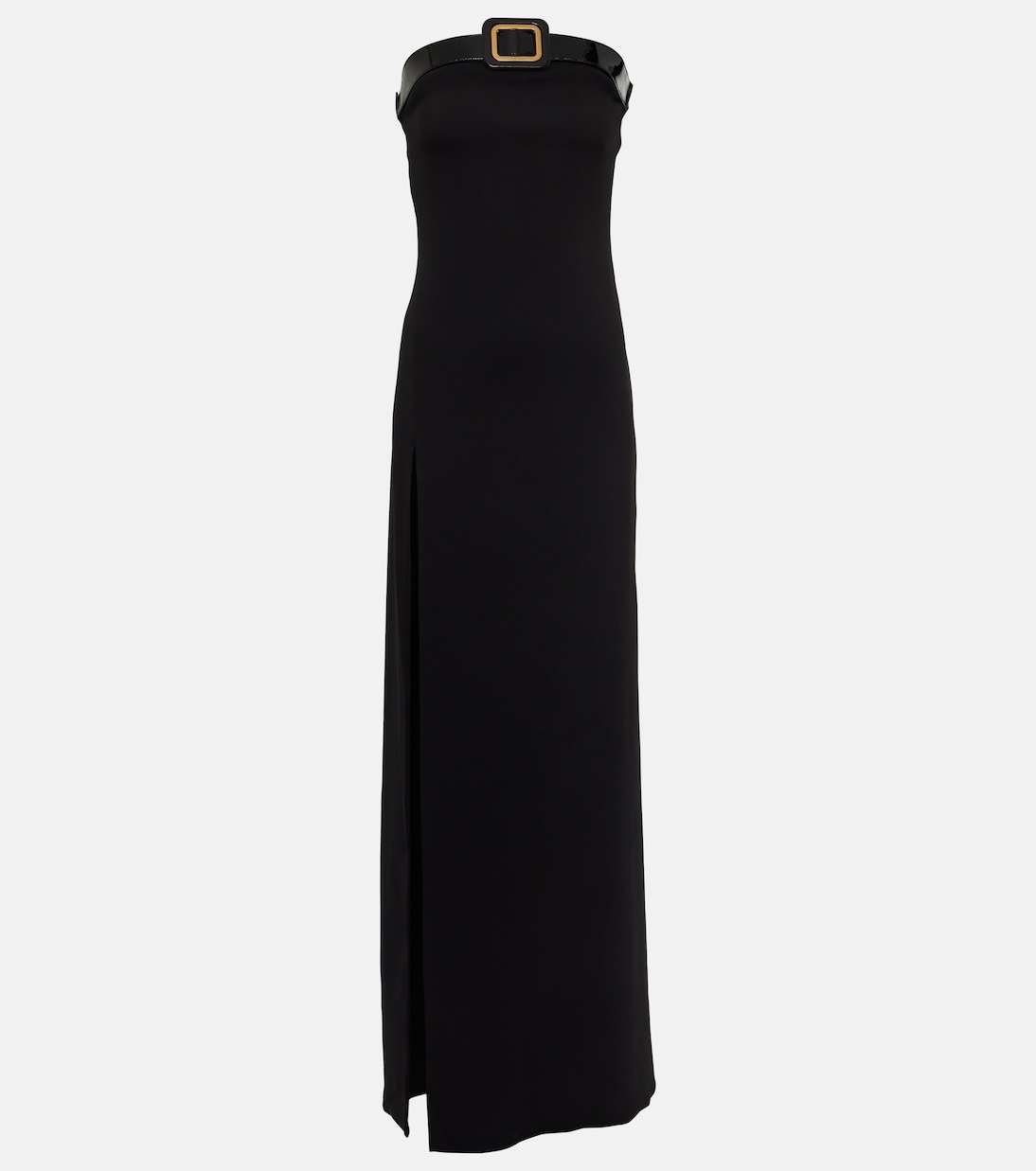 Buckle-detail strapless sablé gown | Tom Ford