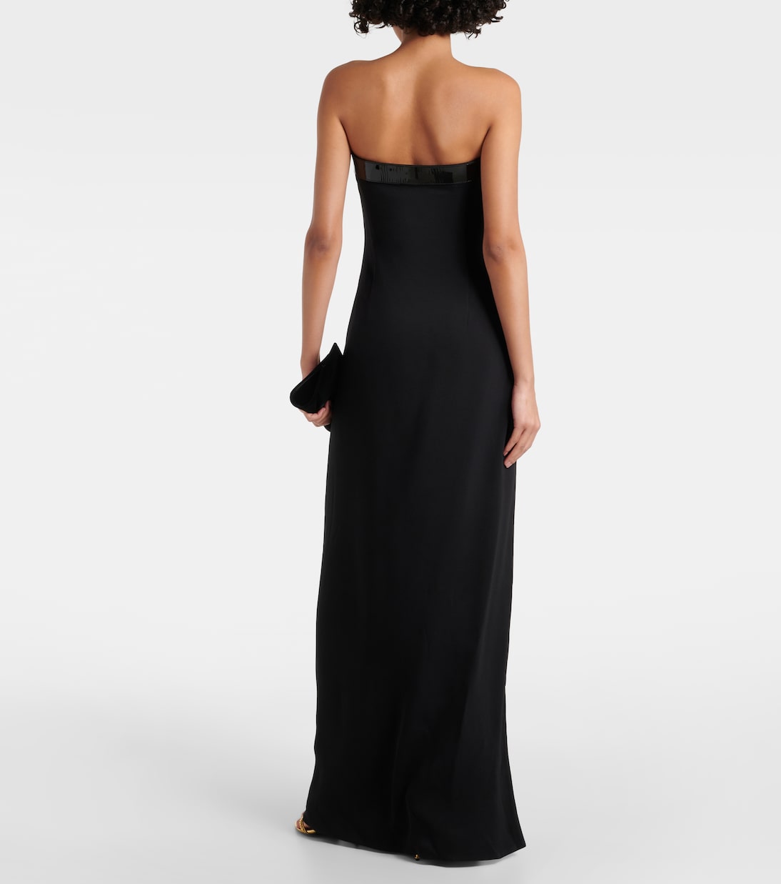 Buckle-detail strapless sablé gown | Tom Ford