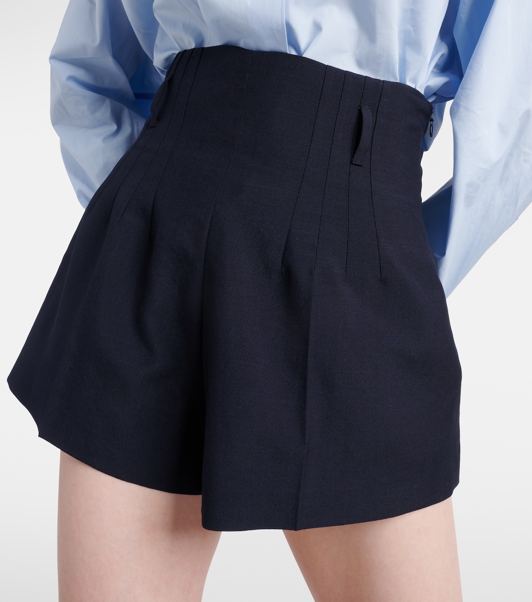 High-rise wool and mohair shorts | Prada