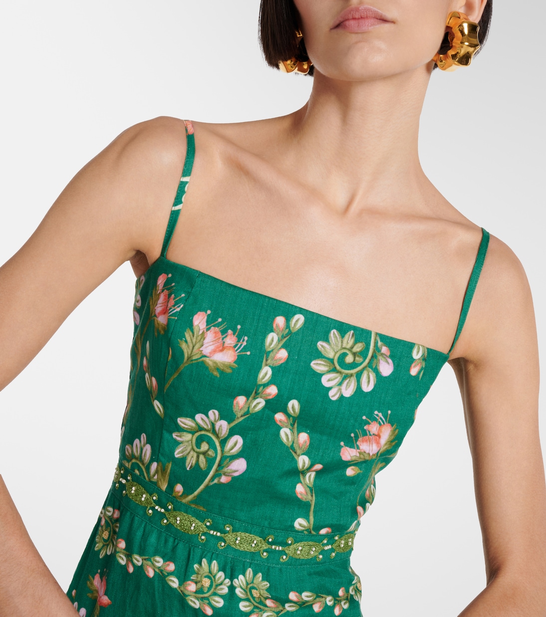 Maxikleid Lima Esmeralda aus Leinen | Agua by Agua Bendita