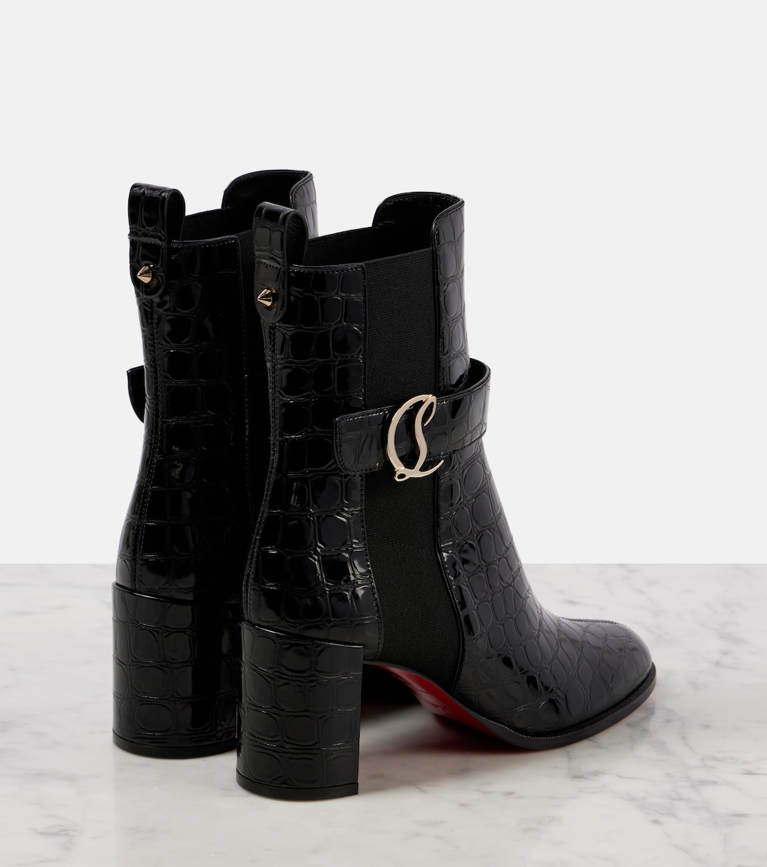 CL croc-effect leather ankle boots | Christian Louboutin