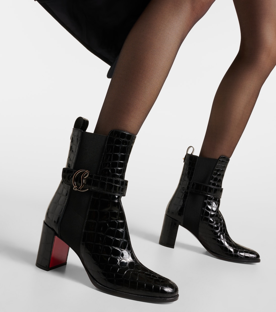 CL croc-effect leather ankle boots | Christian Louboutin