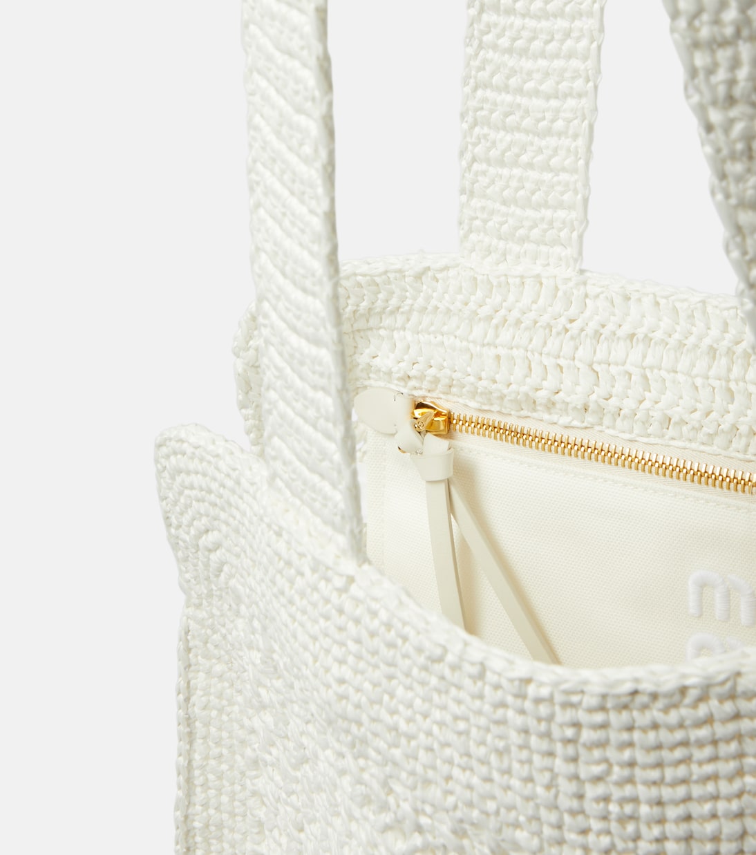 Borsa Medium in crochet con logo | Miu Miu