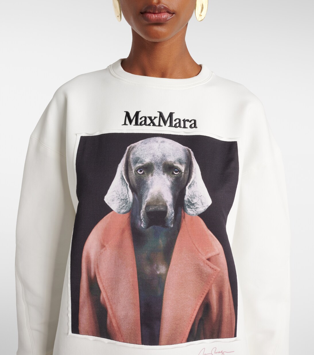 Bacco printed cotton-blend sweatshirt in white - Max Mara | Mytheresa