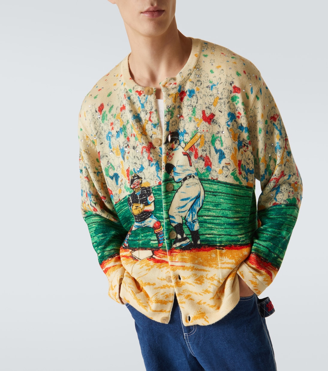 Slugger embellished wool cardigan | Bode