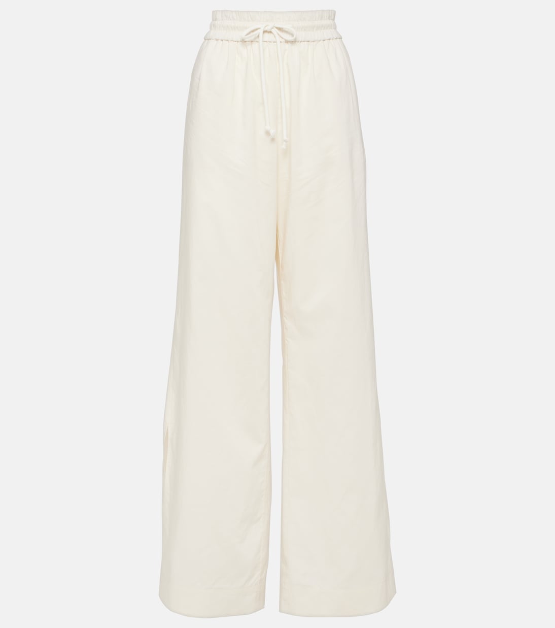Pantalones anchos de mezcla de algodón de tiro alto | Frame