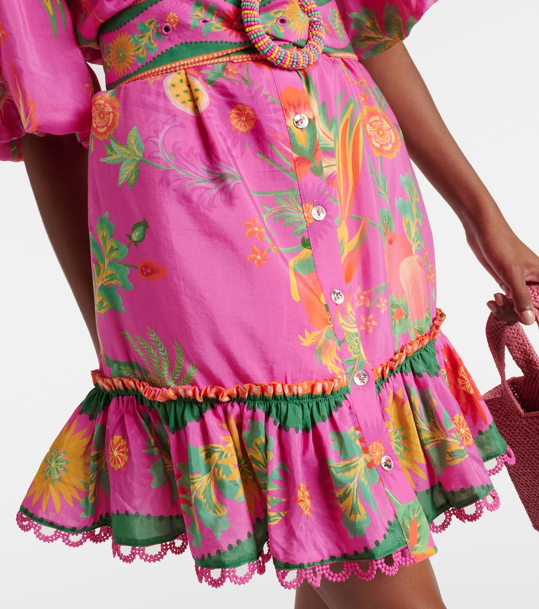 Delicate Fruit Garden cotton-blend minidress | Farm Rio