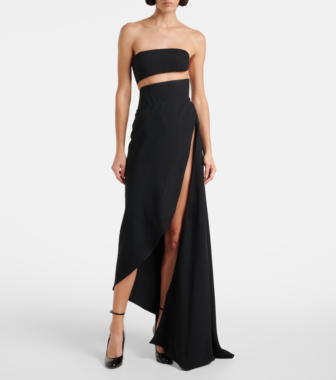 Vestido midi Spiral de seda y lana | Alaïa