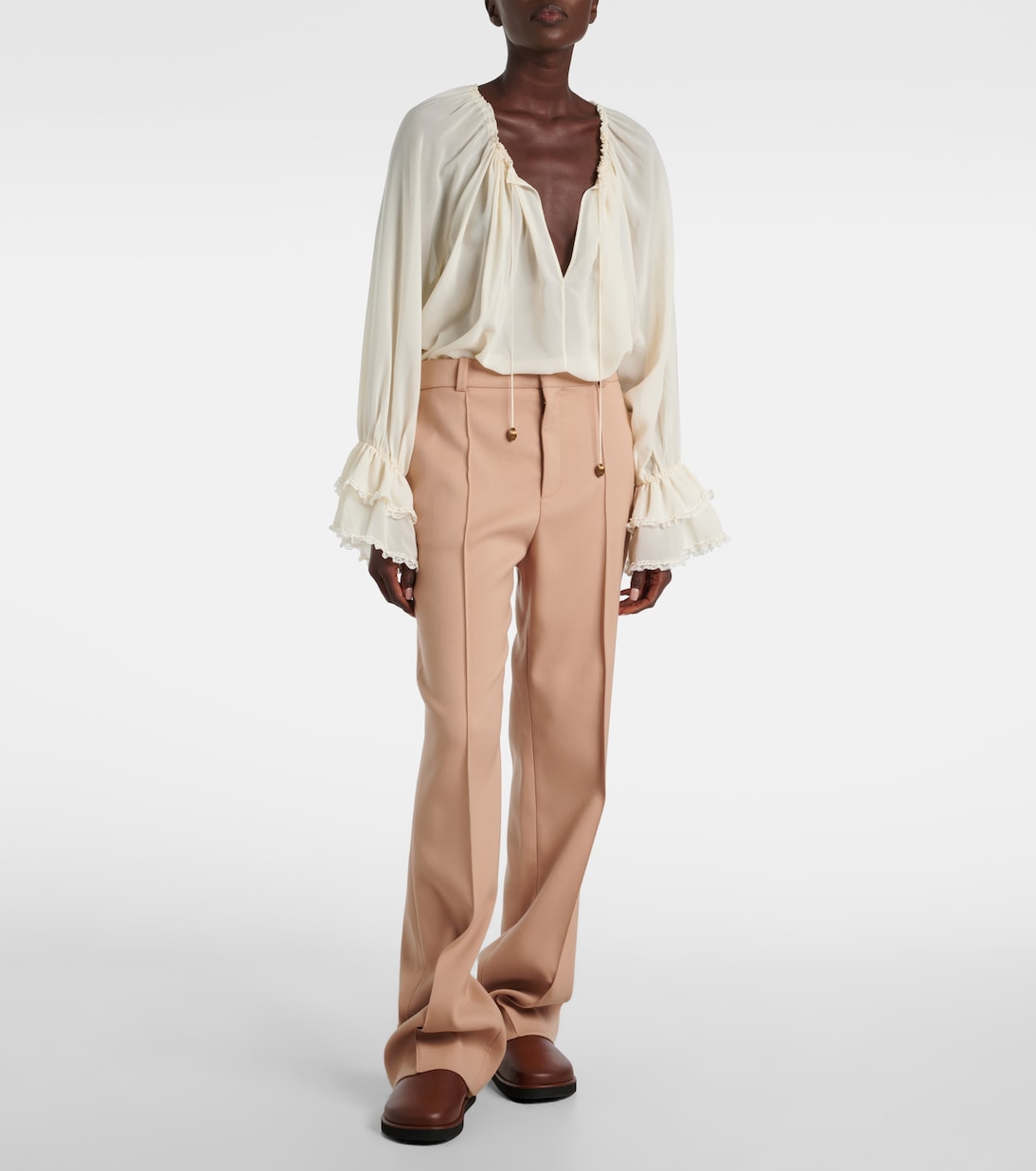 Mules Nil in pelle con shearling | Chloé