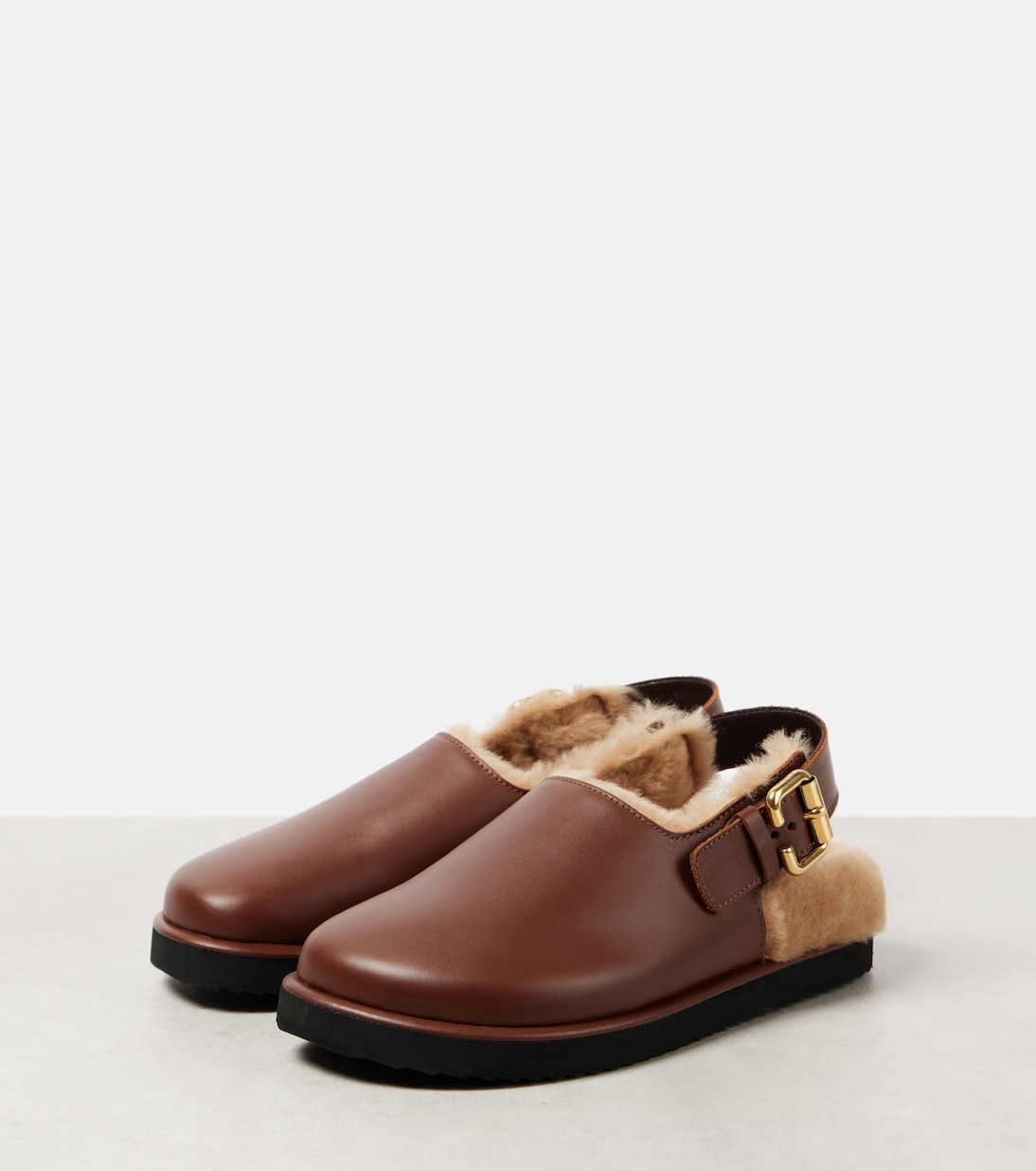 Mules Nil in pelle con shearling | Chloé