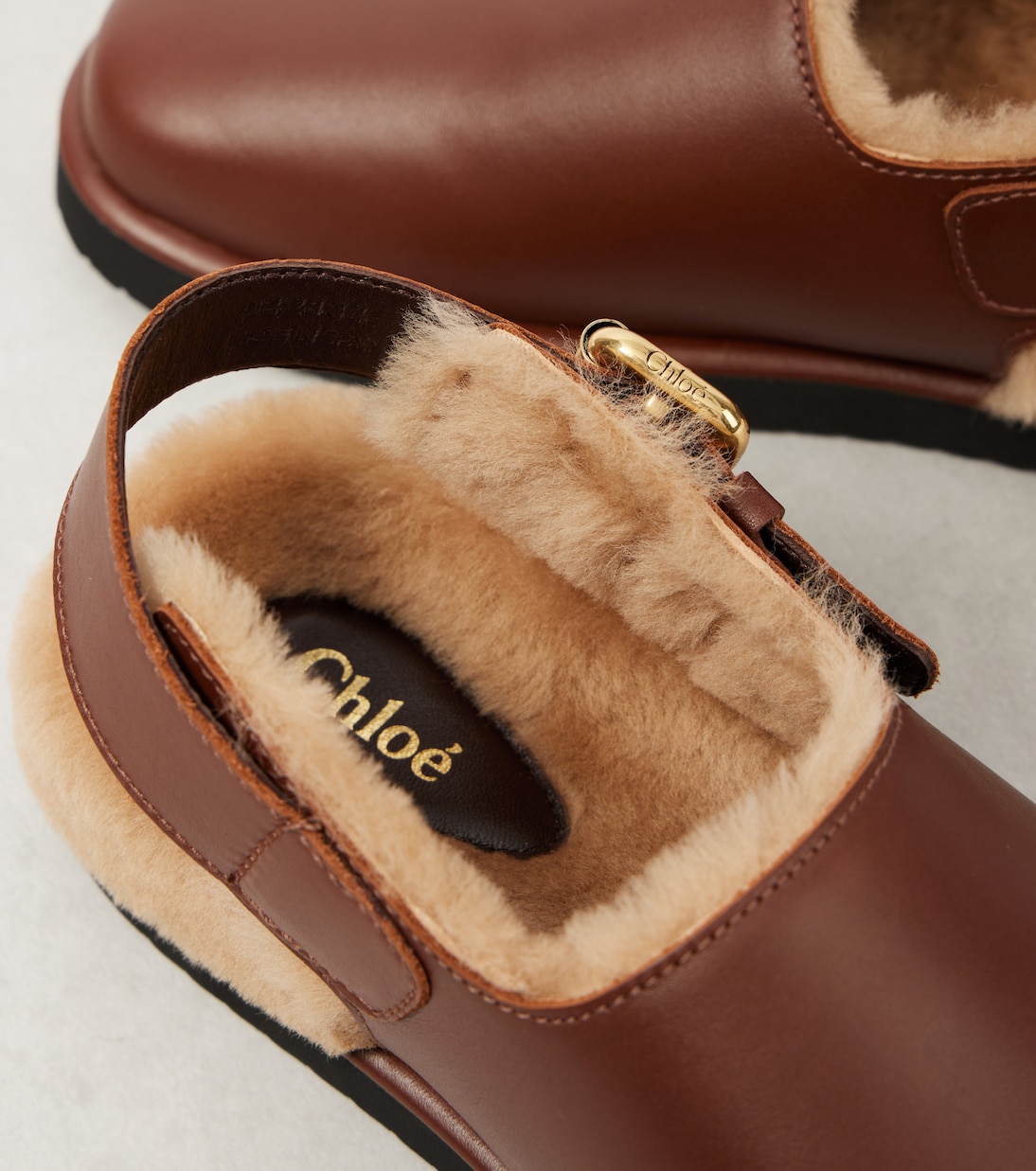 Mules Nil in pelle con shearling | Chloé