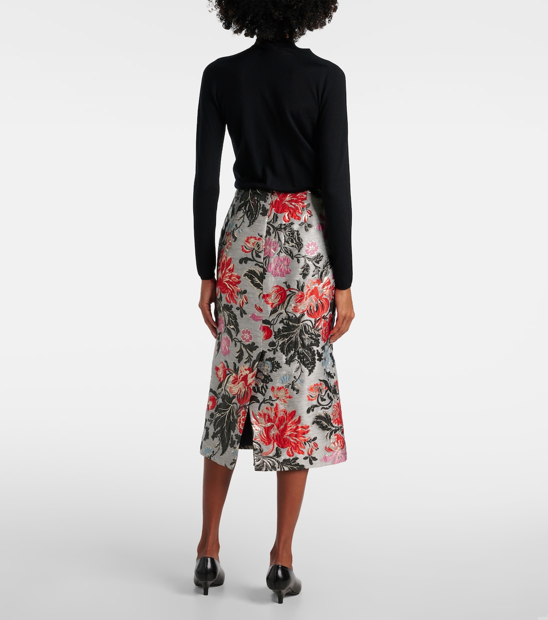 Jupe crayon en jacquard à fleurs | Carolina Herrera