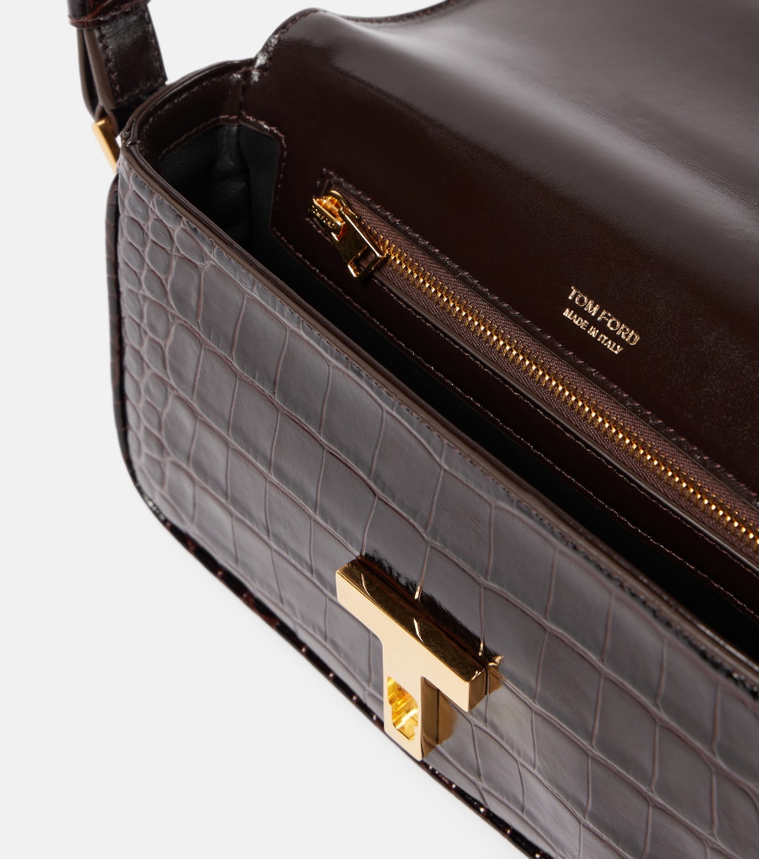 Sac Wallis E/W Small en cuir verni | Tom Ford
