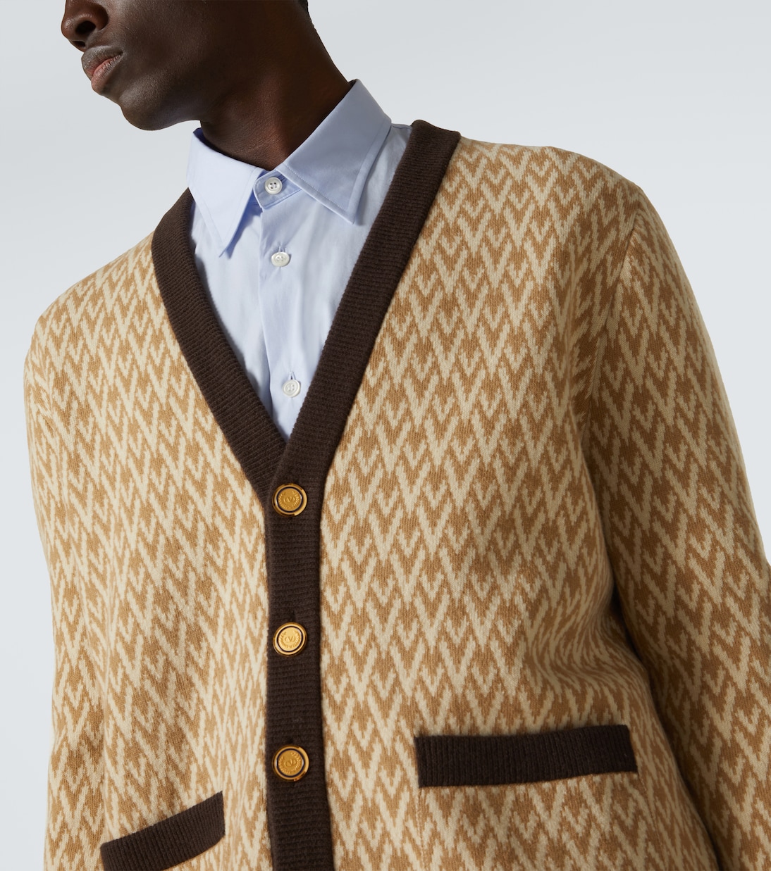 Cardigan Toute La V en laine vierge | Valentino