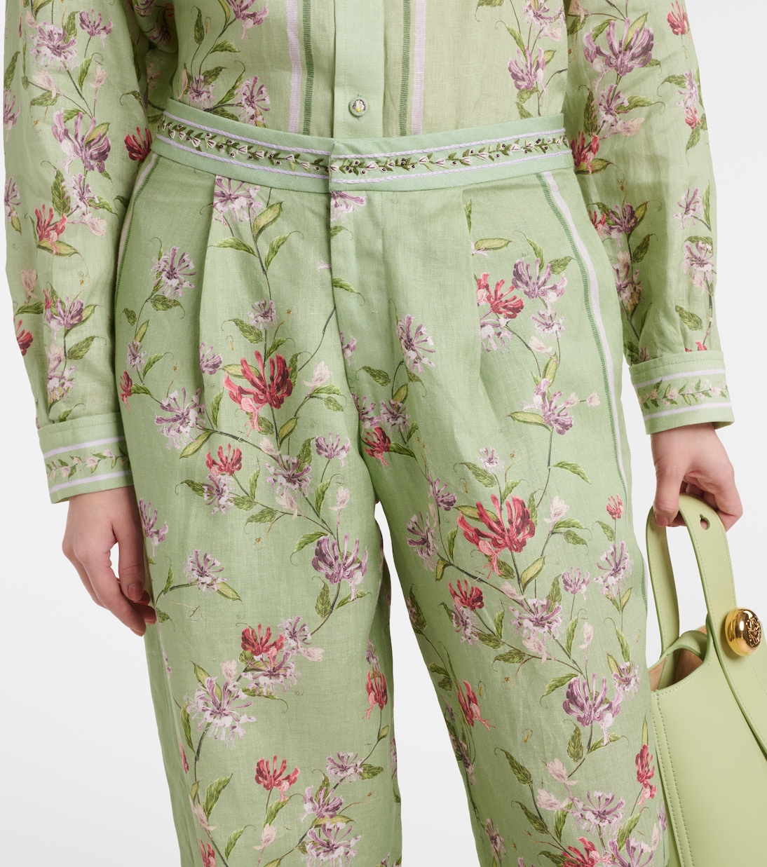 Weite Hose Florecer Honeysuckle aus Leinen | Agua by Agua Bendita