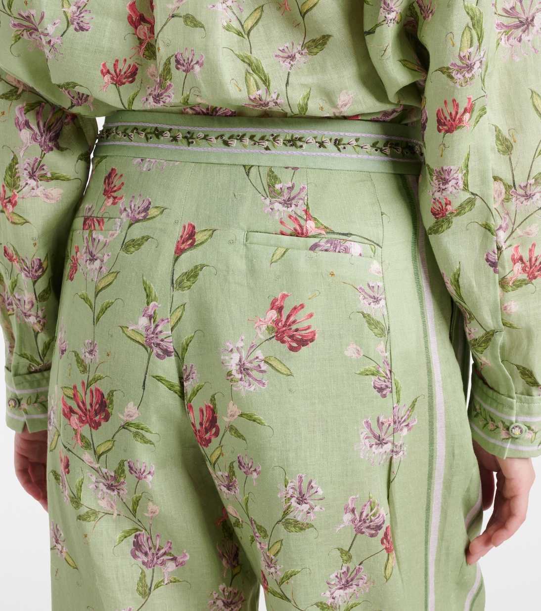 Weite Hose Florecer Honeysuckle aus Leinen | Agua by Agua Bendita