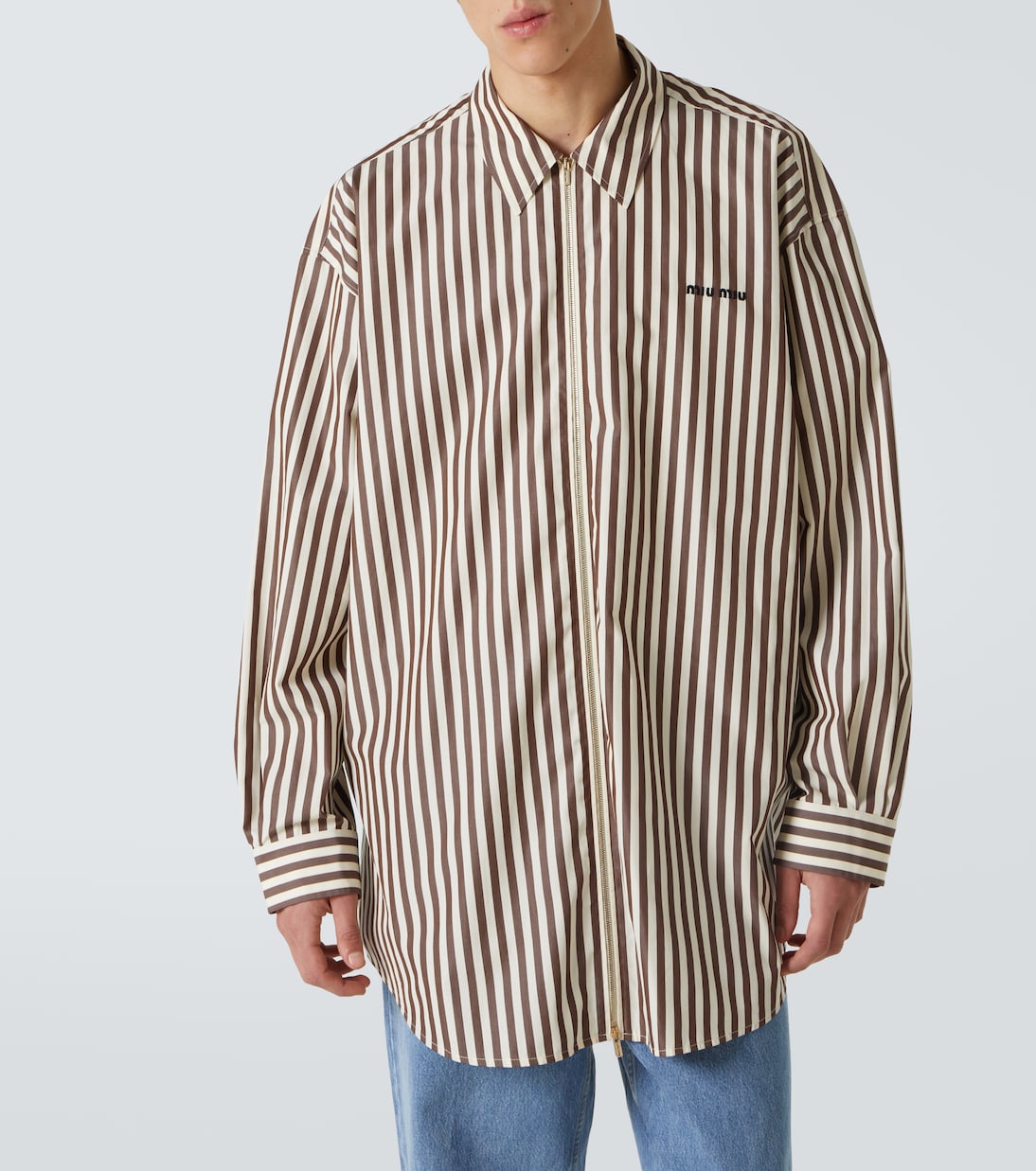 Oversize-Hemd aus Baumwolle | Miu Miu