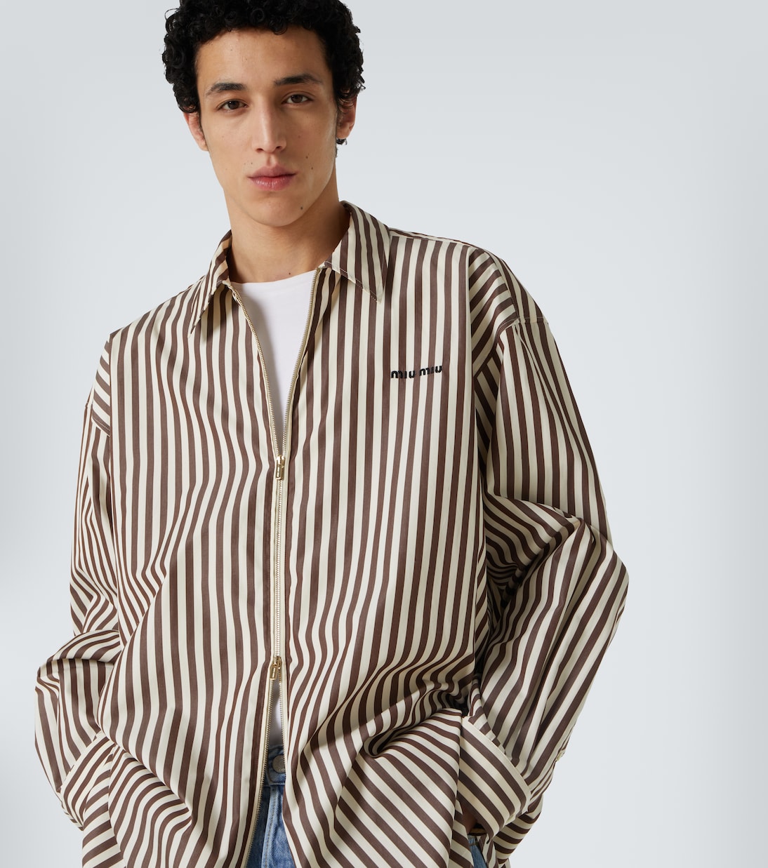 Oversize-Hemd aus Baumwolle | Miu Miu