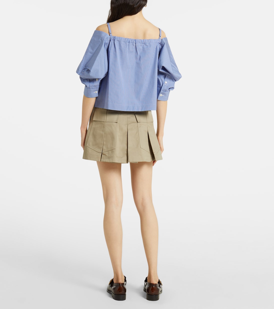 Top in popeline di cotone a righe | Sacai