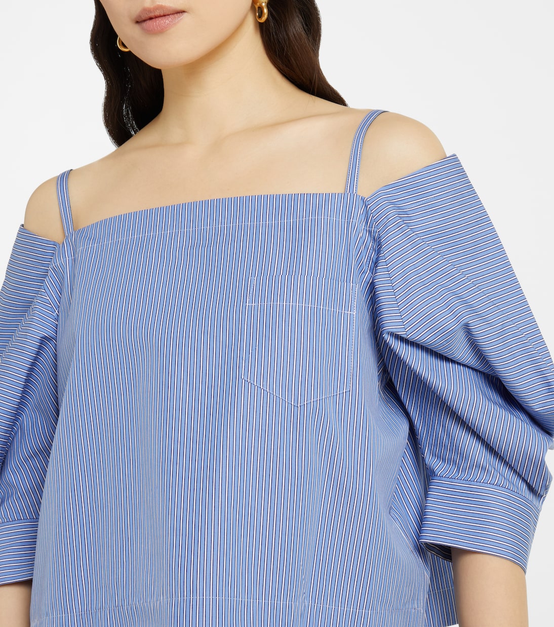 Top in popeline di cotone a righe | Sacai