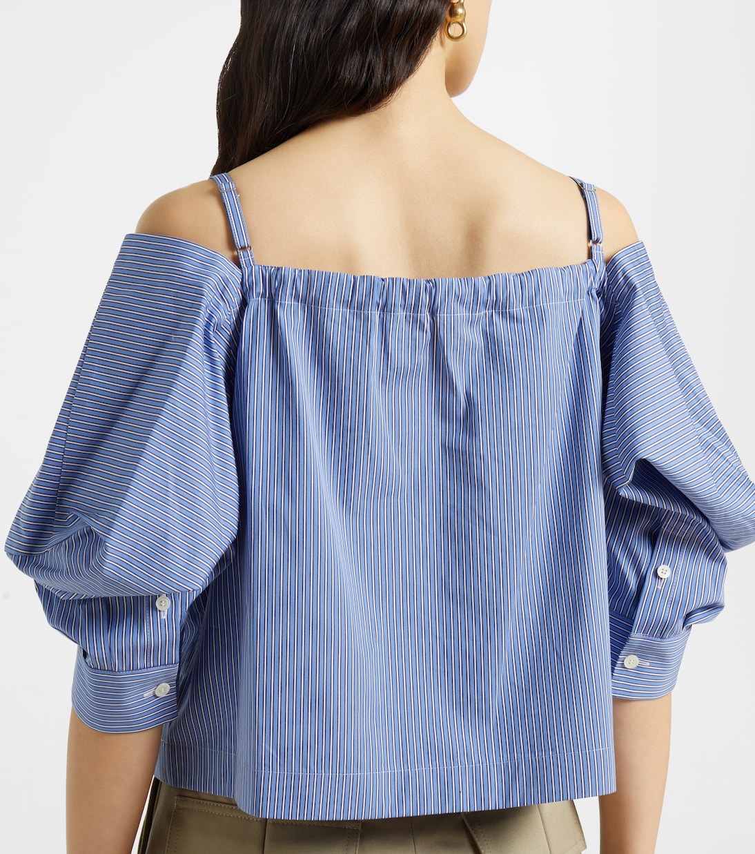 Top in popeline di cotone a righe | Sacai