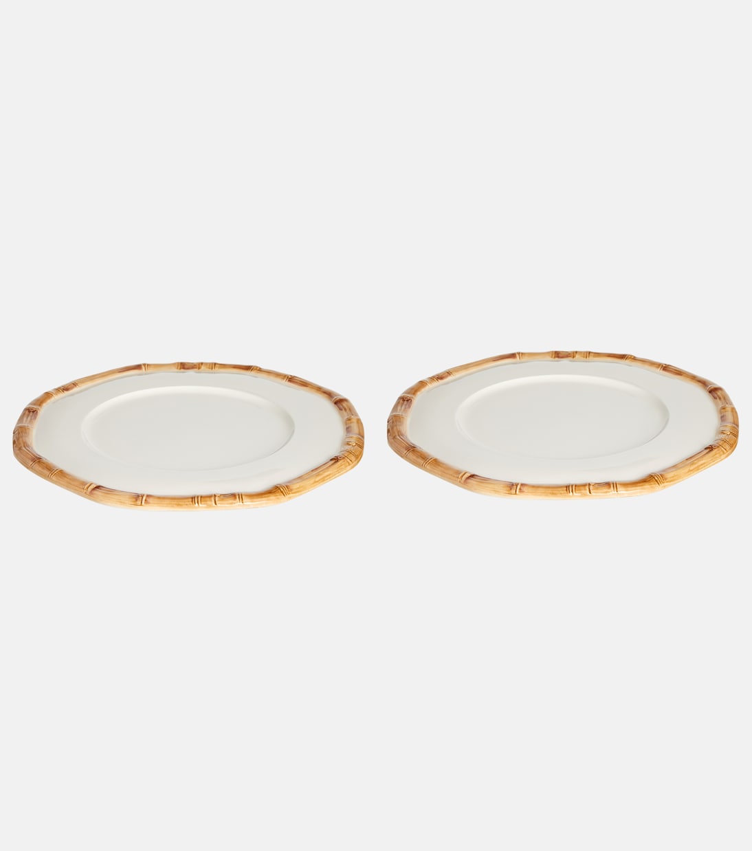 Bamboo set of 2 ceramic charger plates | Les-Ottomans