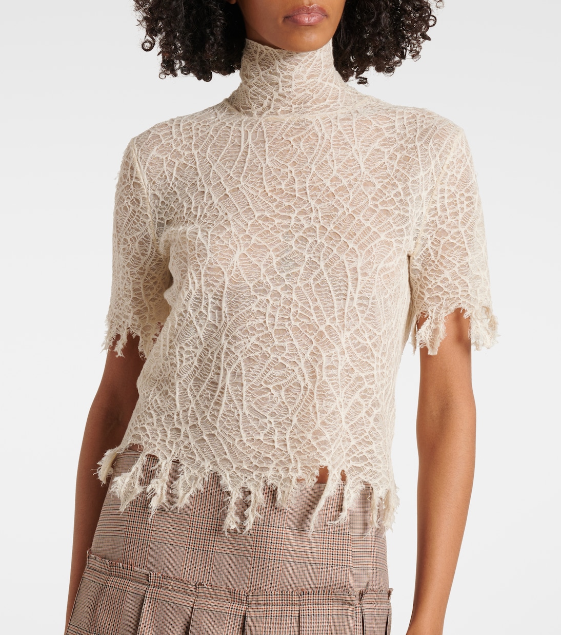 Top in pizzo di cotone e seta | McQueen