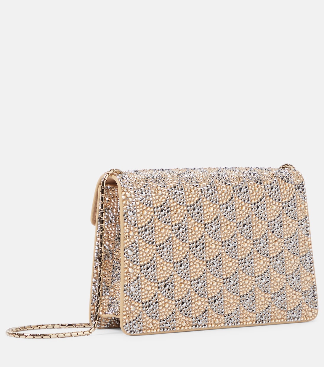 Borsa a tracolla Serpenti Forever Mini in suede con cristalli | Bvlgari