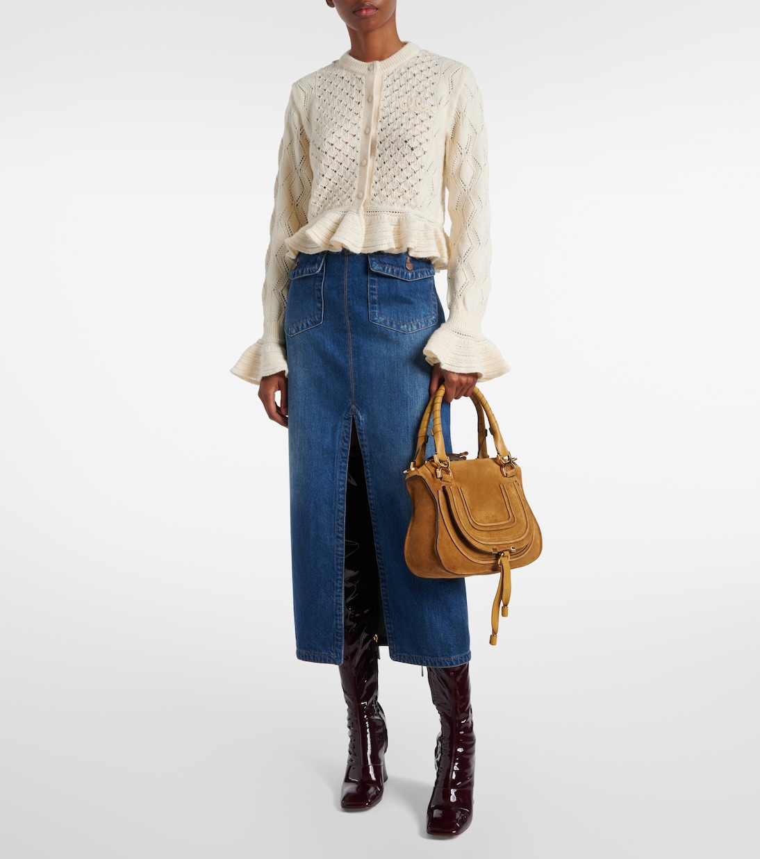 Tote Marcie Small aus Veloursleder | Chloé