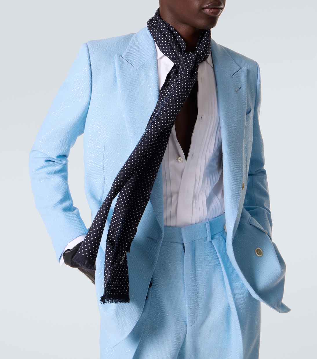 Polka-dot wool, silk, and cashmere scarf | Tom Ford