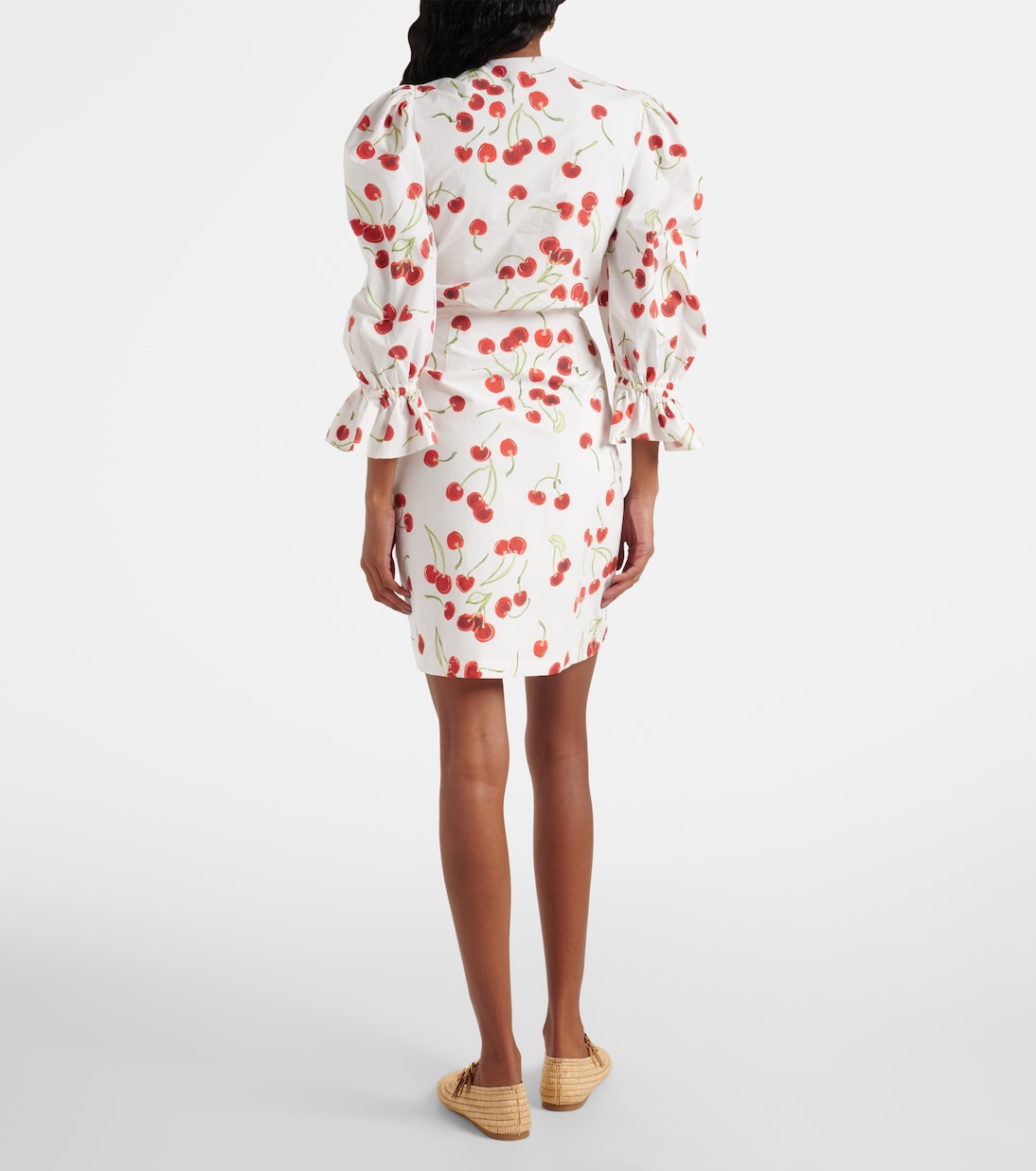 Puff-sleeve cotton-blend minidress | Adriana Degreas