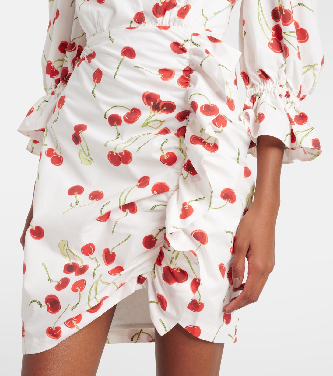 Puff-sleeve cotton-blend minidress | Adriana Degreas