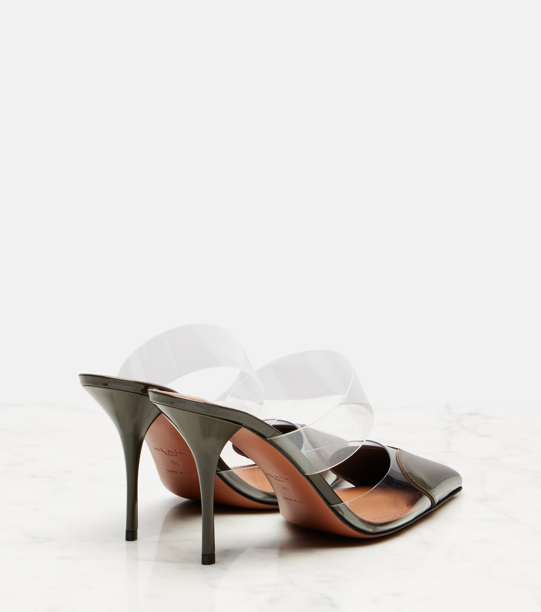 Mules Cœur 90 in vernice e PU | Alaïa
